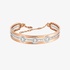 Bangle with chain pink gold with baguette diamonds