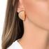 Silver pink gold plated earrings with orange enamel details