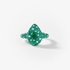 Green pave ring with emeralds and diamonds