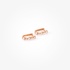 Pink gold tiny hoops with pear cut diamonds