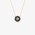 Marianna Lemos sun pendant with black enamel and blue stones