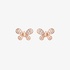 Pink gold butterfly studs with diamonds