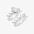 Λευκόχρυσο διπλό δαχτυλίδι με συνθέσεις διαμαντιών σε σχήμα Marquise