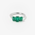 Triple emerald ring with diamonds