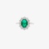 White gold emerald rosette ring