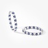 White gold sapphire hoops with diamonds