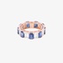 Pink gold sapphire band ring with diamonds