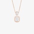 Modern double square pendant with diamonds in pink gold