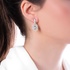 White gold dangling square diamond earrings