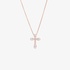 pink gold cross with diamonds
