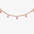 Pink gold necklace with diamonds and pink sapphire drops