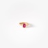 Single gold hoop with ruby