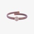 Leather brown bangle in pink gold with diamonds