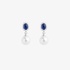White gold sapphire earrings with pearls