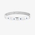white gold bangle bracelet with sapphires and baguette diamonds