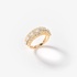 Gold half band ring with yellow diamonds