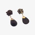 Earrings in ebany and gold 18k with diamonds.