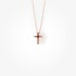 Tiny cross in rose gold  with ruby