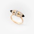 Pink gold ring with black onyx and diamonds