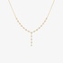 Thin gold tie necklace with yellow diamonds