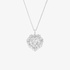 multi-layered heart pendant with diamonds