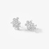 White gold flower earrings with mixed cut diamonds