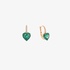 Tiny emerald heart hoops with diamonds
