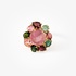 Flower ring with tourmaline