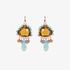 Fashionable earrings with semi-precious stones and silver clasp