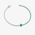 Tennis bracelet with emeralds and diamonds