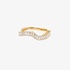 Gold wavy half band ring with baguette diamonds