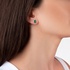 White gold oval emerald studs