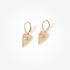 Yellow gold heart earrings with turquoise