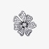 Beautiful flower ring with black rhodium and diamonds