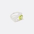 White gold ring with peridot and diamonds