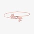 Pink gold flower bangle with mother of pearl and diamonds