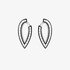 White gold V shaped hoops with diamonds and black enamel