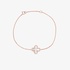 Pink gold chain bracelet with a cross made of mother of pearl and diamonds