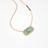 Square pink gold pendant with chrysoprase and diamonds