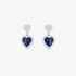 Double face hanging hearts with sapphires and diamonds