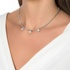 White gold tennis necklace with diamond flowers