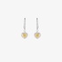 white gold earrings with yellow diamond hearts