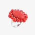 Unique flower shaped coral ring with diamonds