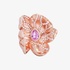 Stunning flower ring with a pink sapphire and diamonds