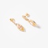 Gold long earrings with Morganite and diamonds