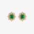 Gold emerald earrings with yellow diamonds