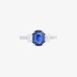 White gold solitaire sapphire ring