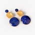 Fashionable silver earrings with lapis stone