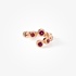 Modern pink gold ring with rhodolite