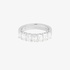 White gold half band ring with emerald cut diamonds